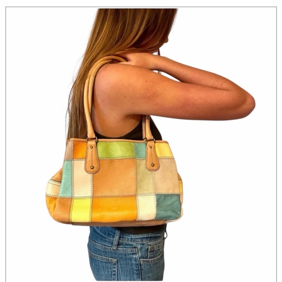 Fossil Handbags - Fossil Rare Vintage Patchwork Leather & Suede  Bag - Multicolor